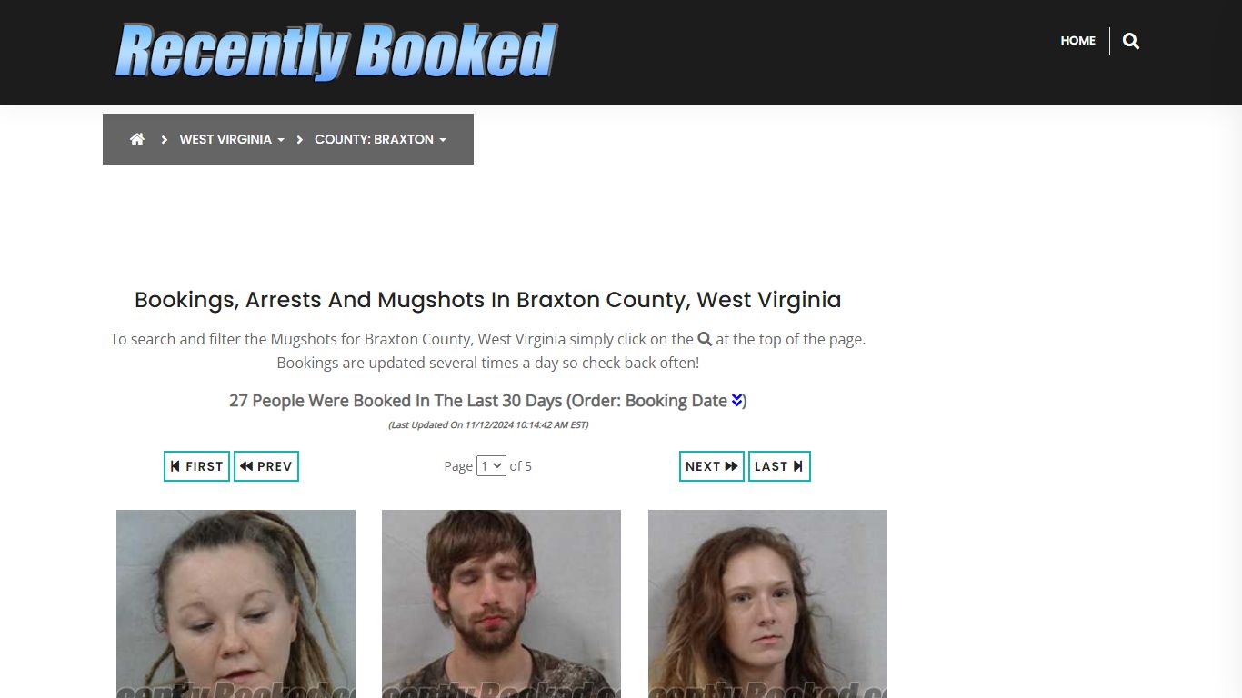 Bookings, Arrests and Mugshots in Braxton County, West Virginia