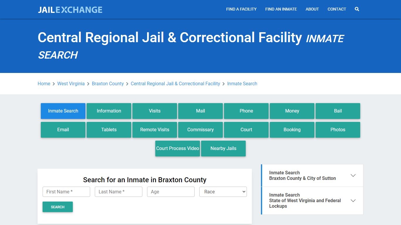 Central Regional Jail & Correctional Facility Inmate Search